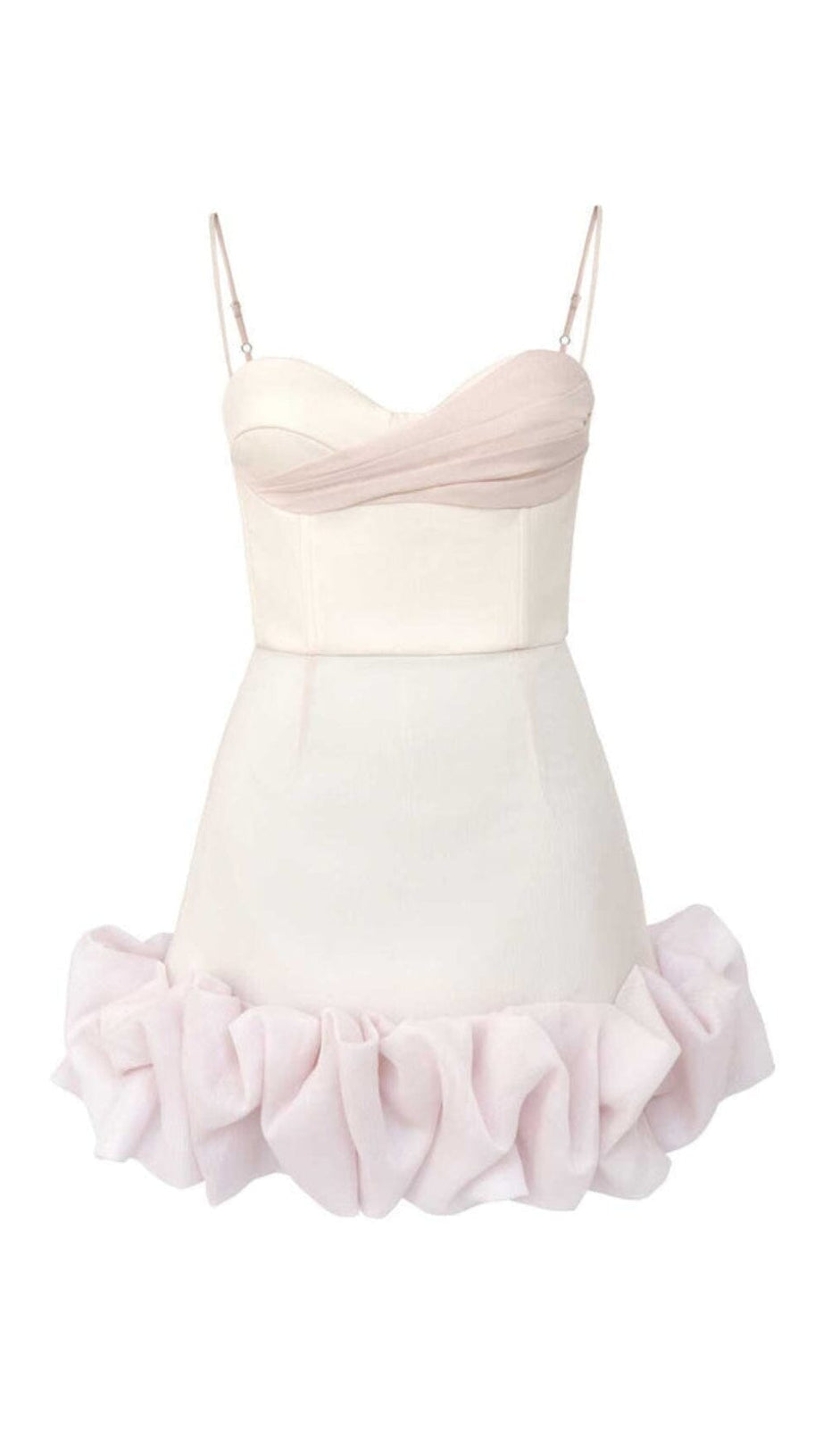 RUFFLED CORSET MINI DRESS IN PINK