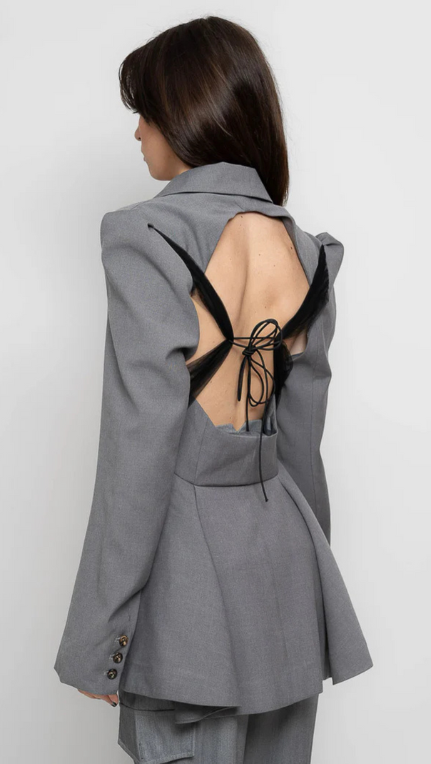 AIIZIE RUFFLE BLAZER WITH BACK CUTOUT - product image