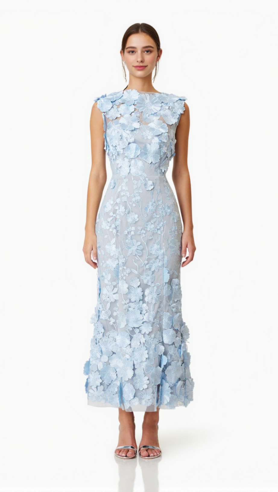 Selene Cocktail-Midikleid in Blau