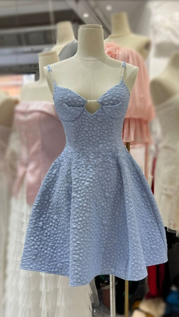 AIIZIE AMICE BLUE PEARL MINI DRESS - product image