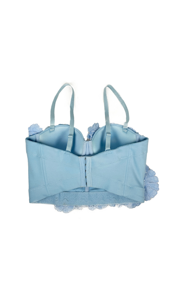 AIIZIE 3D FLOWER DIAMOND CORSET IN BLUE - product image