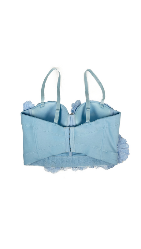 3D FLOWER DIAMOND CORSET IN BLUE