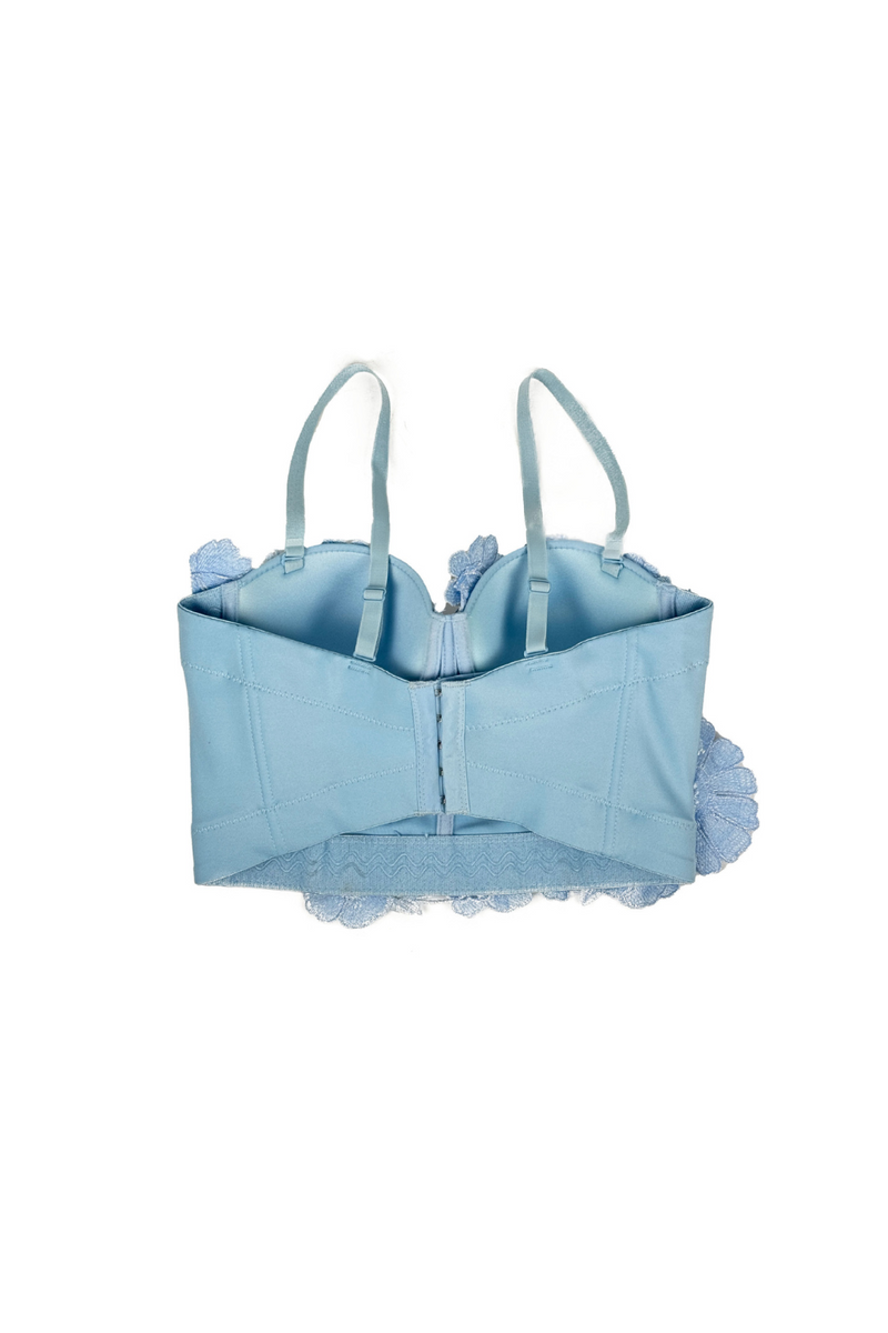 3D Flower Diamond Corset in blue