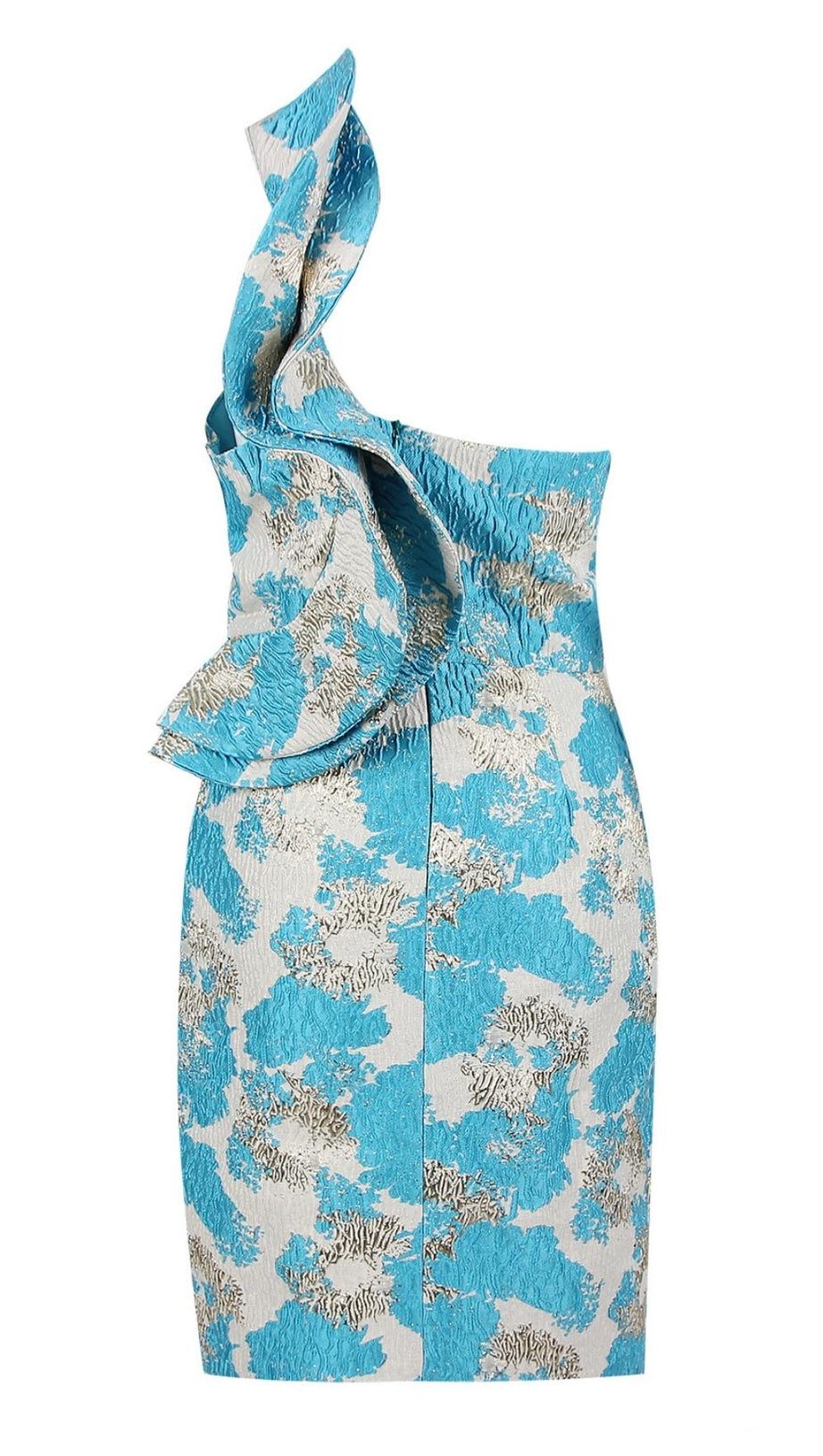 MIDIKLEID MIT PRINT IN BLAU