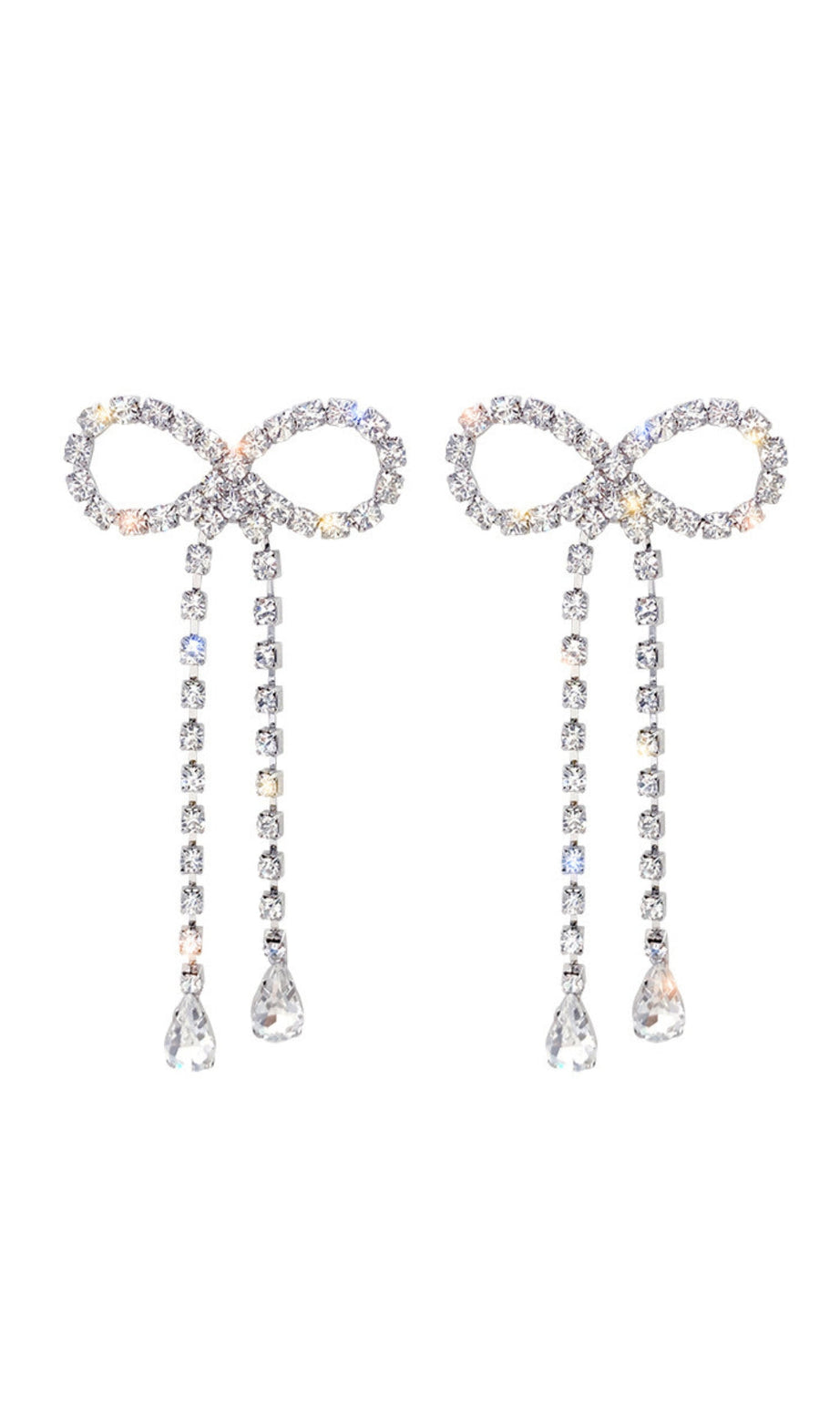 ORECCHINI A CATENA CON FIOCCO DI STRASS