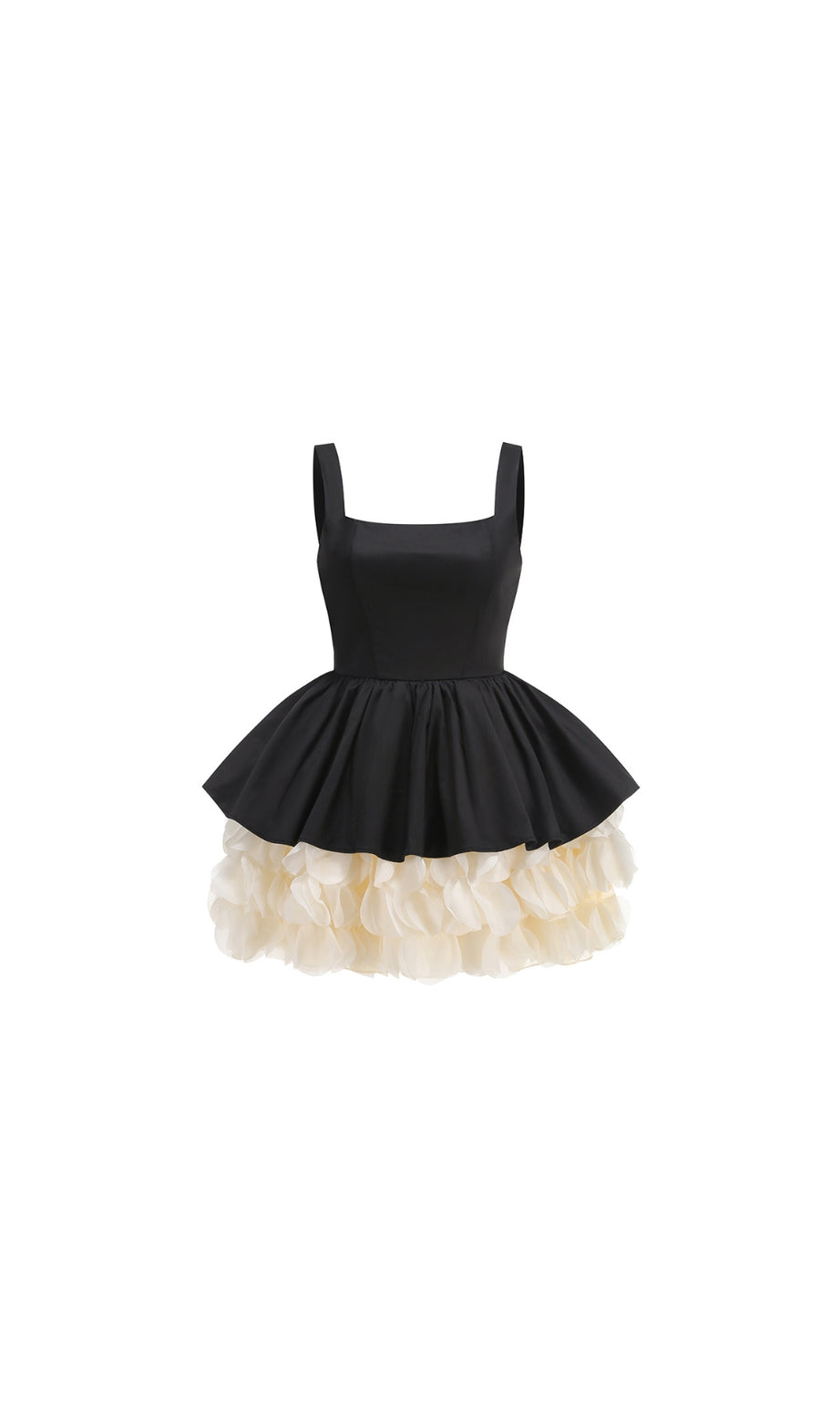 Black mini dress puffy skirt