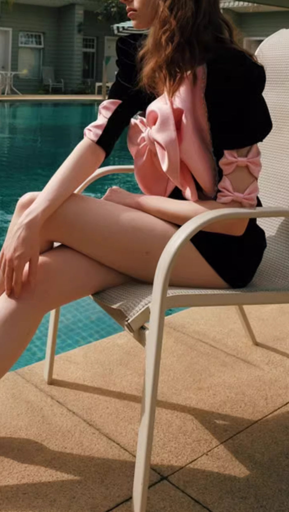 BOW EMBELLISHED MINI DRESS