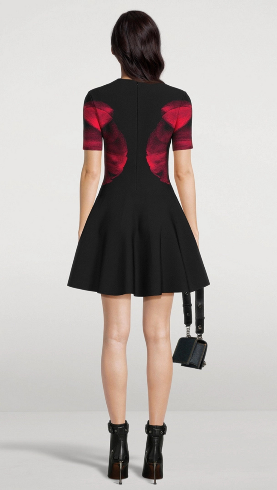 Jacquard-Strick-Minikleid in Schwarz