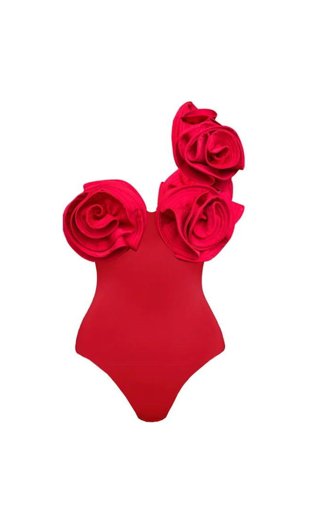 COSTUME DA BAGNO CON SPALLE A FIORI IN ROSSO