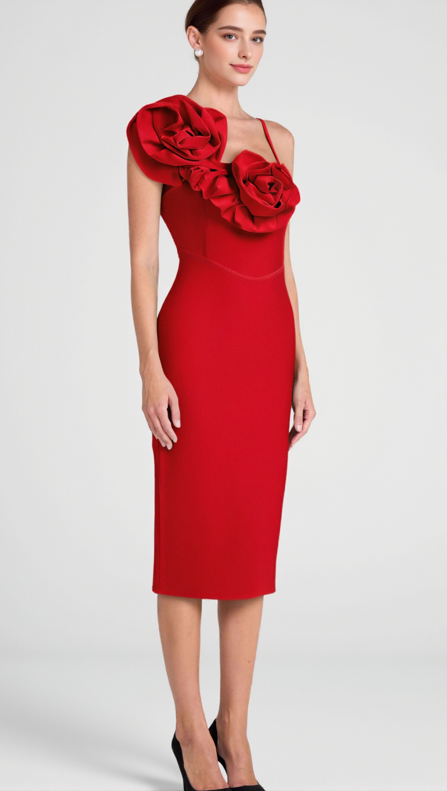 MIDIKLEID MIT RIESIGEM BLUMENBAND