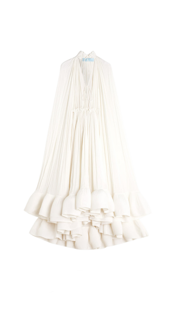 AIIZIE RUFFLE TRIM MAXI DRESS IN WHITE - product image