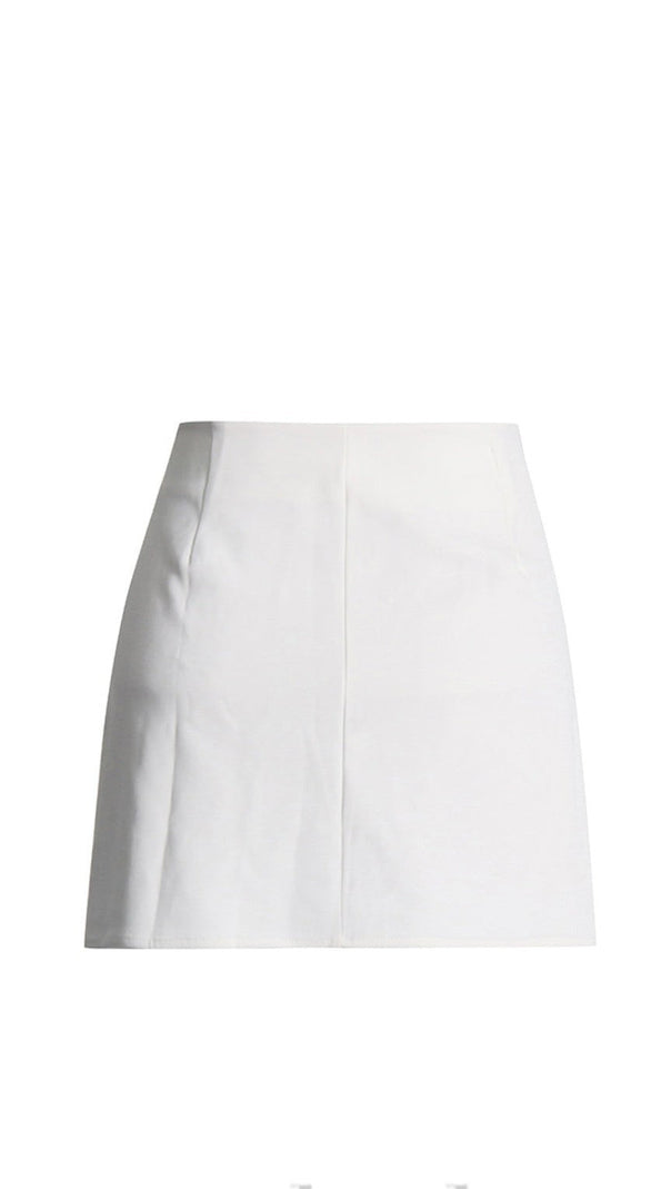 AIIZIE WHITE ANAXANDRA WHITE FLOWER MINI SKIRT - product image