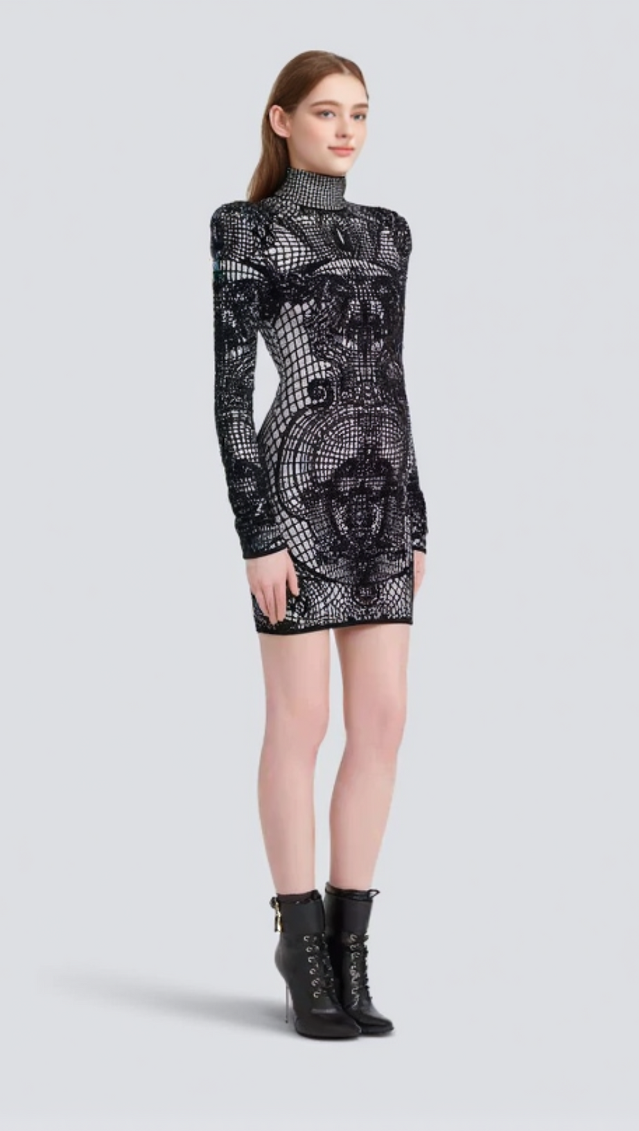 Figurbetontes Minikleid mit Grafikprint