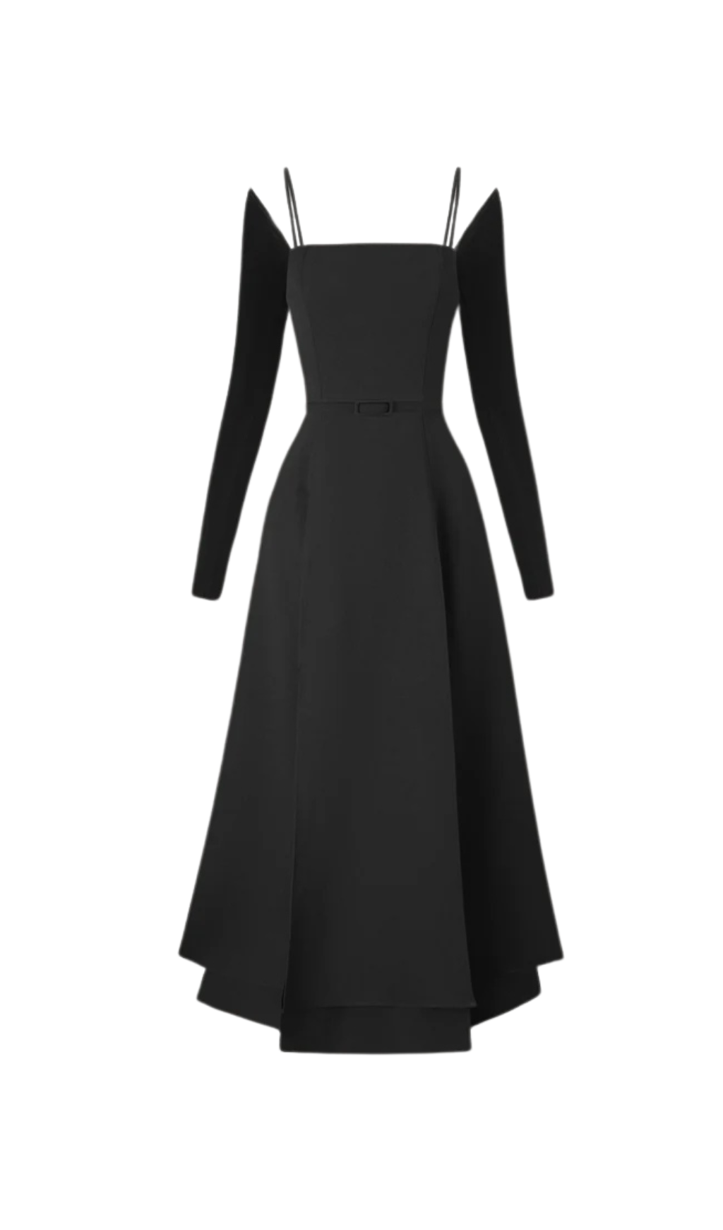 PHANTOM FRINGED MIDI DRESS IN BLACK