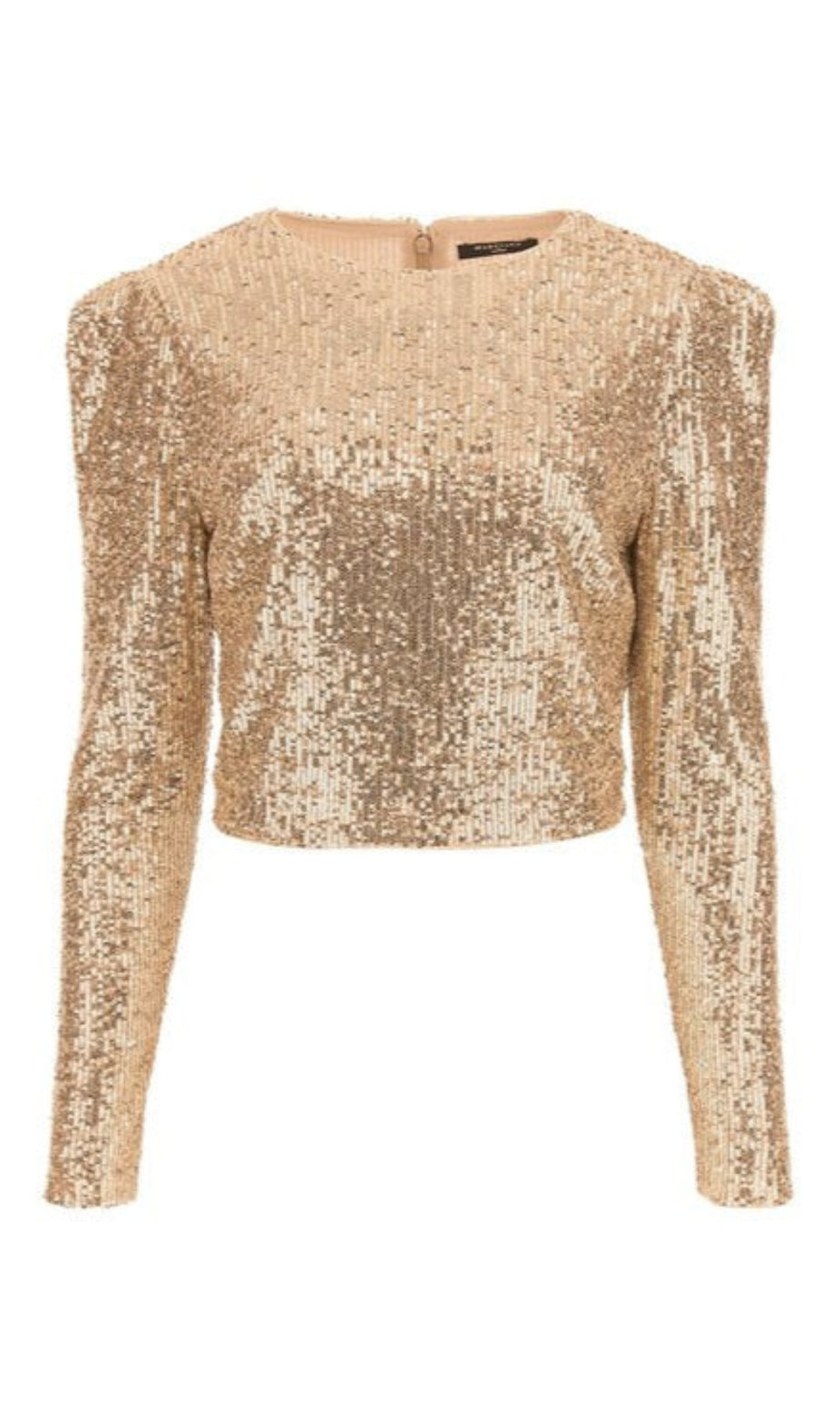 trista sequin skirt top suit in gold