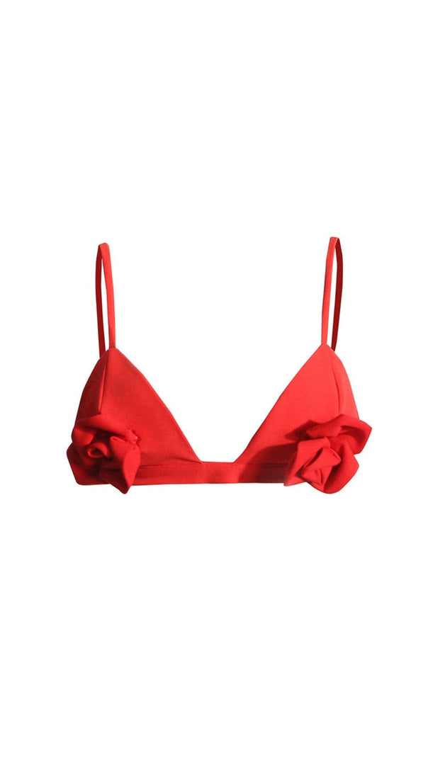 AIIZIE ARIELLE RED ROSE-EMBELLISHED TOP - product image