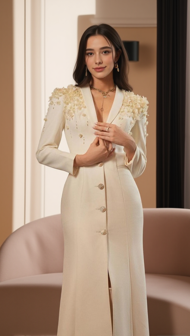 AIIZIE ADELE BERTON LONG SLEEVE FLOWER MAXI DRESS - product image