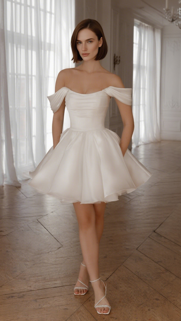AIIZIE MOLLY DETACHABLE STRAPS MINI DRESS IN LIGHT IVORY - product image