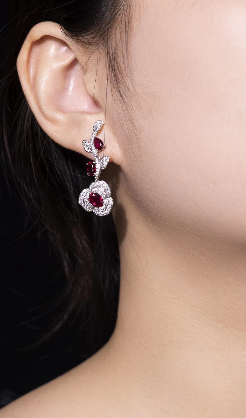AZORITE ROSE GEM EARRINGS