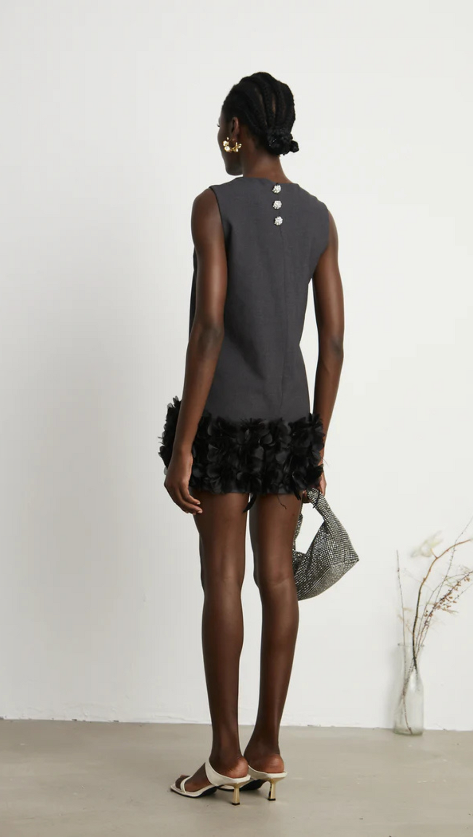 HANDCRAFTED BEADED PETAL SHIFT DRESS