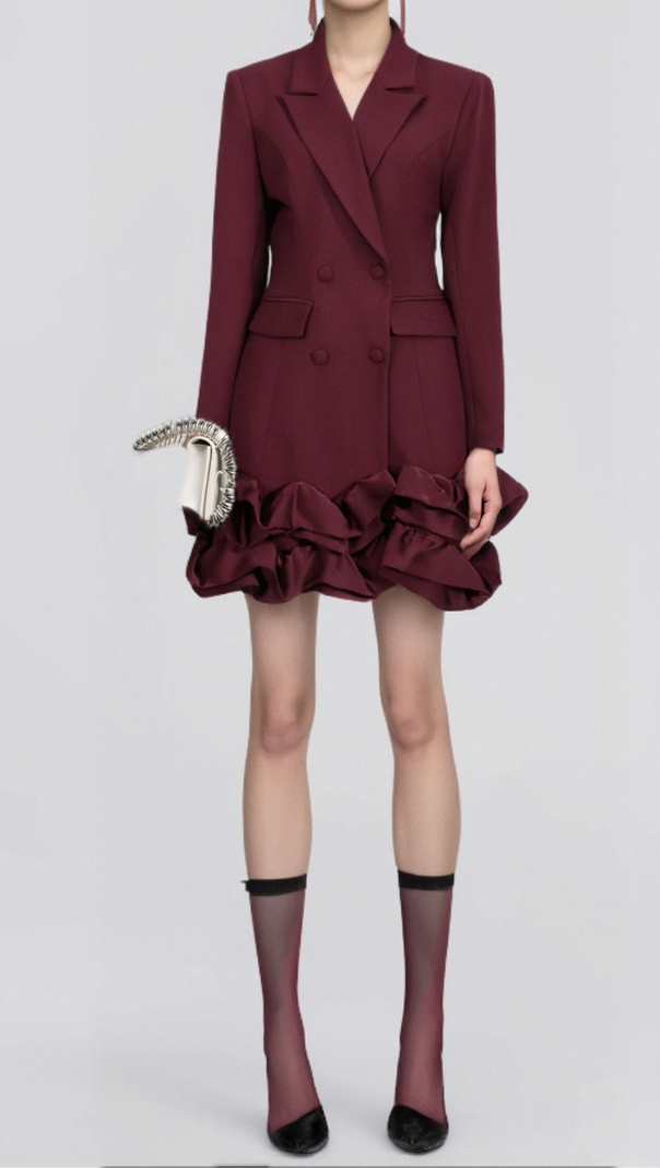 AIIZIE 3D FLOWER PATCHWORK BLAZER DRESS - product image