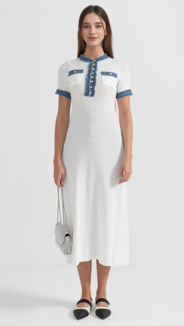 AIIZIE RIBBED KNIT MIDI DRESS - product image