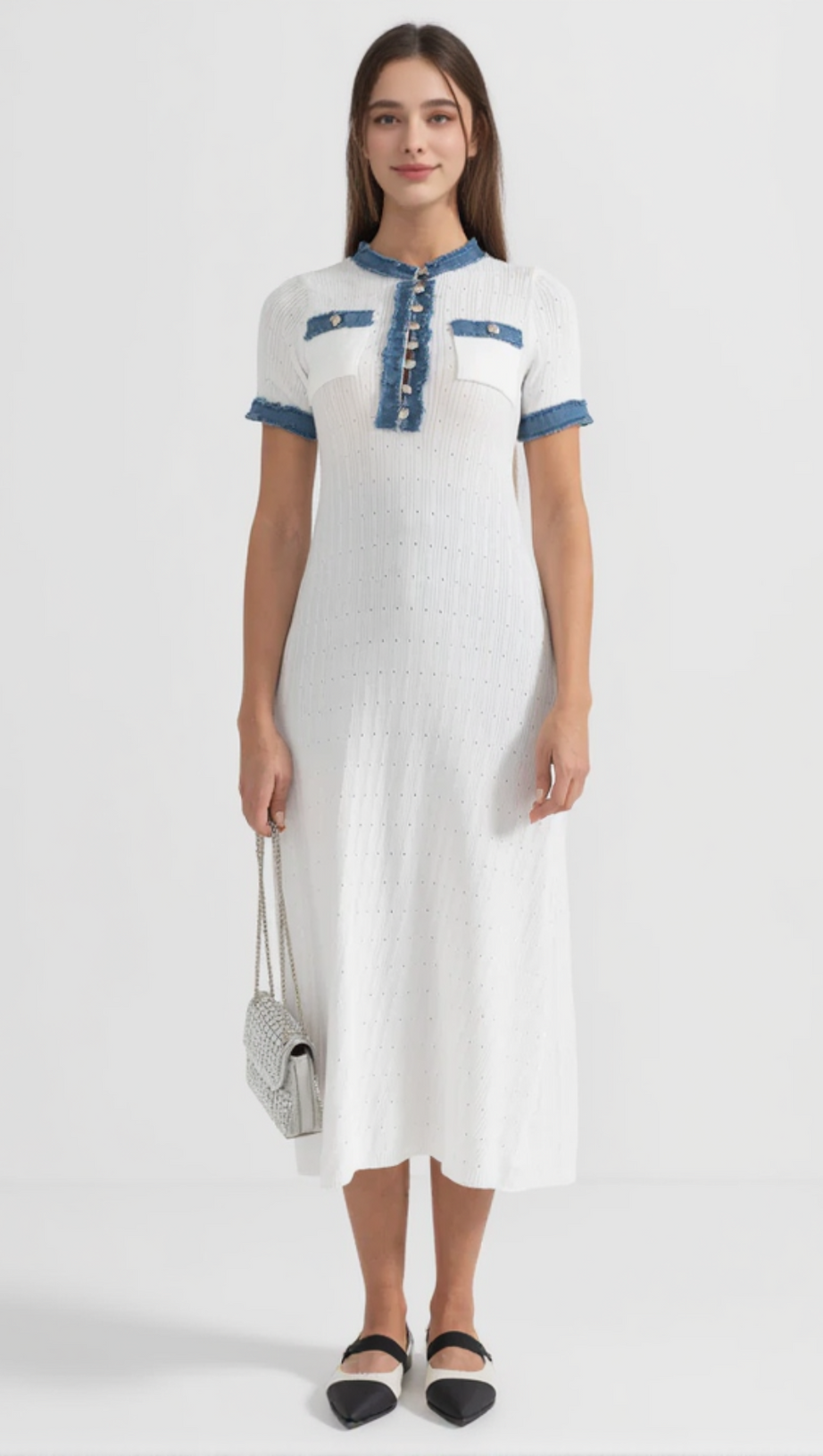 RIBBED KNIT MIDI DRESS