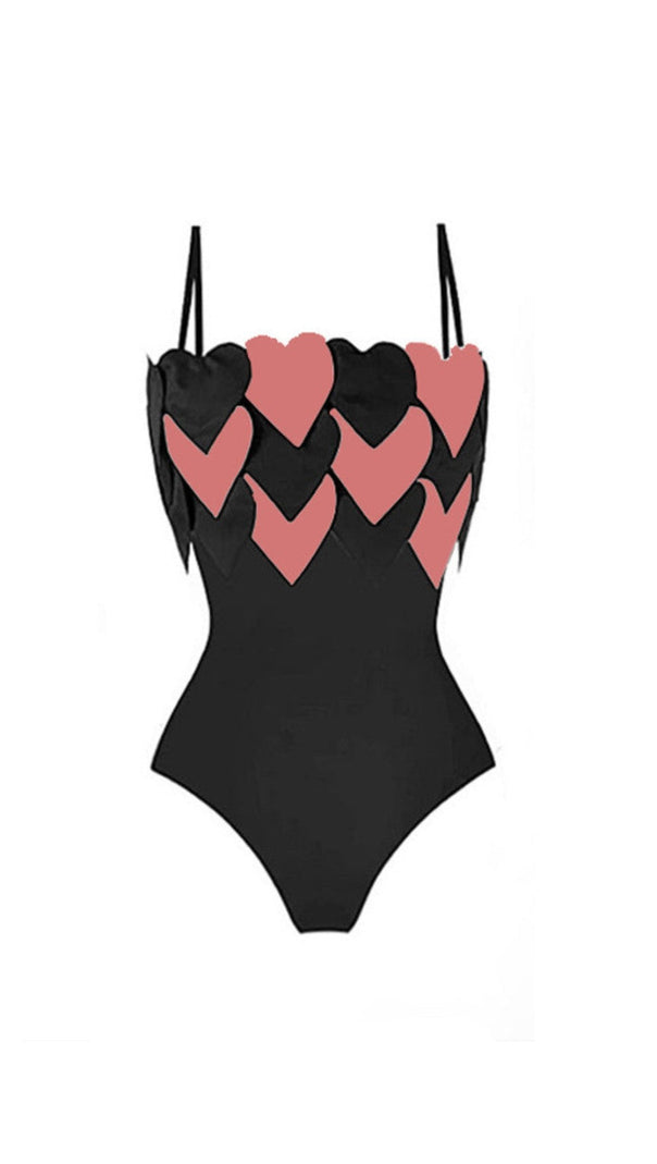 AIIZIE PINK HEART EMBELLISHED SWIMSUIT - product image