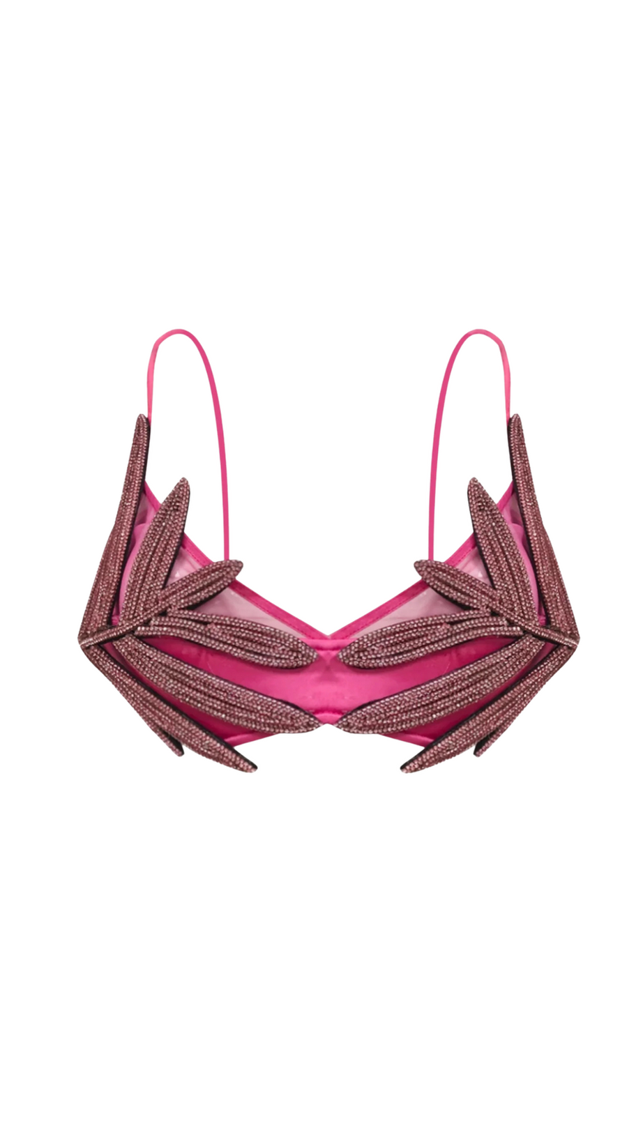 VIEBY LEAF CRYSTAL BRALETTE IN PINK