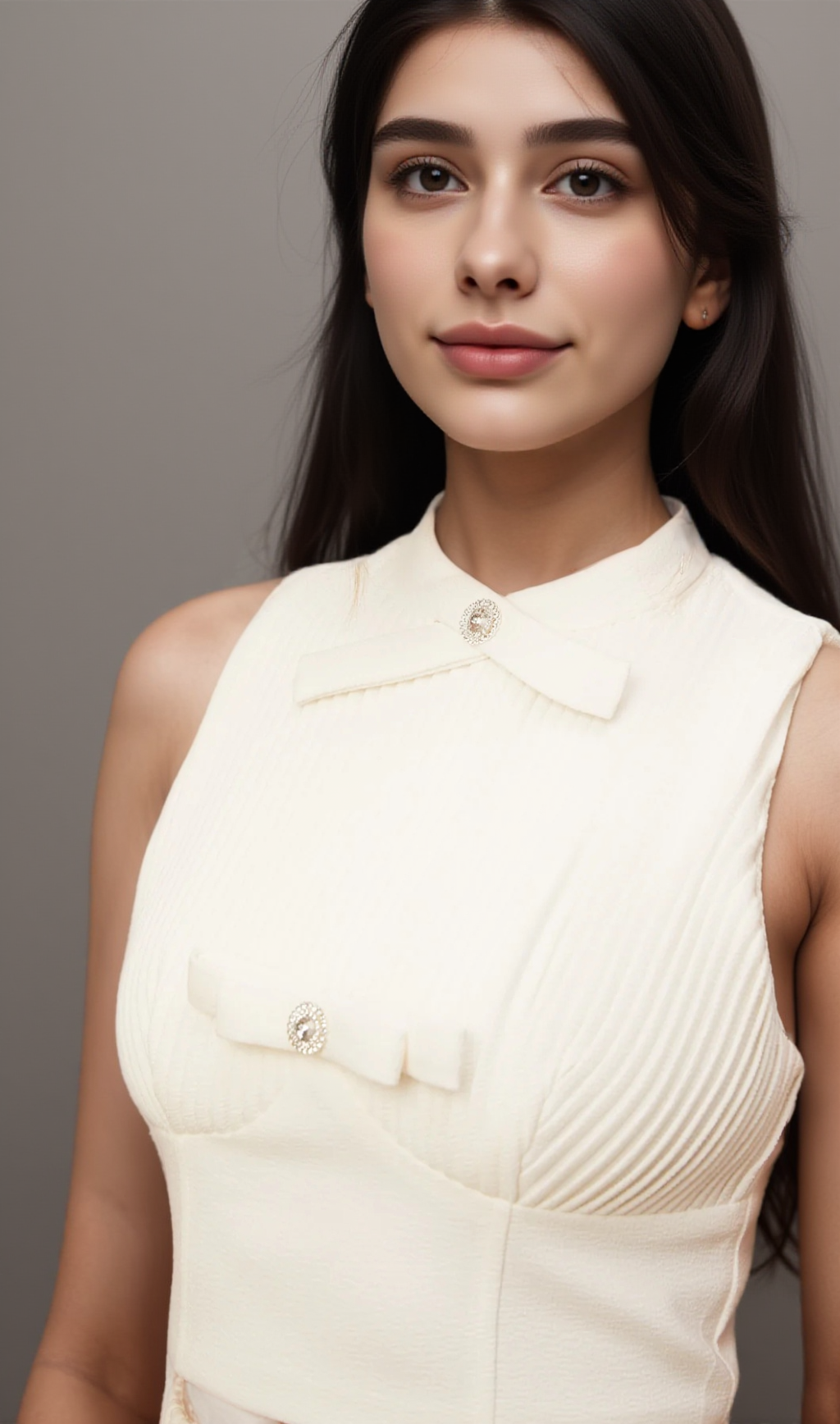 FLAMINIA WHITE BOW-EMBELLISHED TOP & SKIRT MATCHING SET