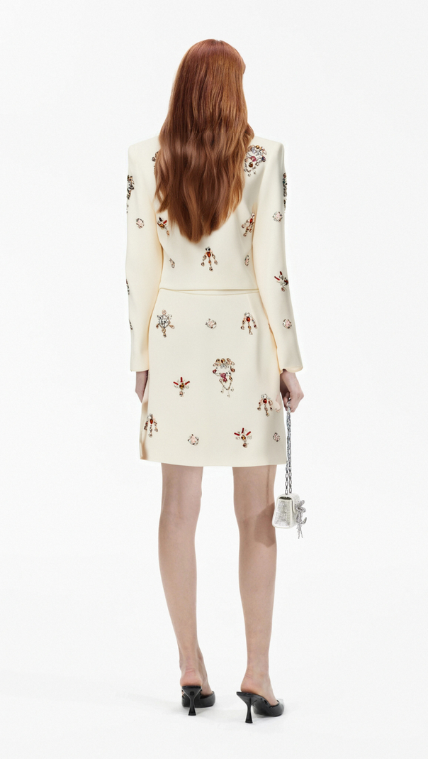 AIIZIE JEANNE WHITE CRYSTAL-EMBELLISHED TOP & SKIRT MATCHING SET - product image