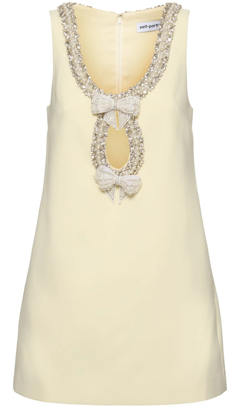 Yellow Crepe Bow Mini Dress