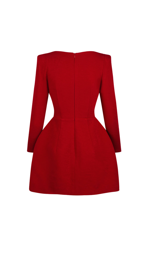 AIIZIE BRIANNA SQUARE-NECK A-LINE MINI DRESS IN RED - product image