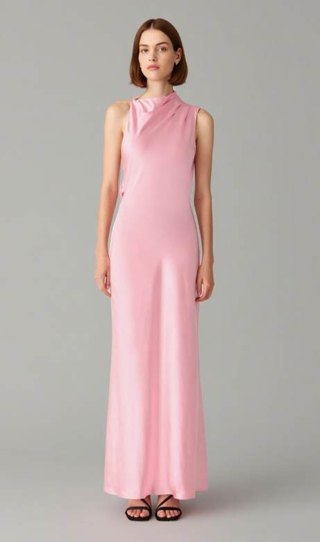 SANTANA GLOSS SATIN MAXI DRESS