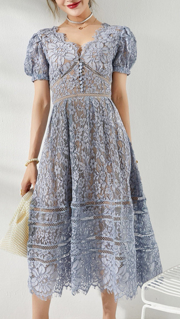 AIIZIE FINE CORD LACE MIDI DRESS - product image