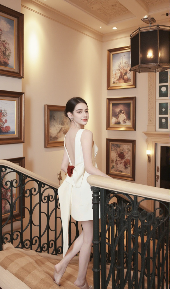 Joanna – Rückenfreies Minikleid mit Blumenschleife in Weiß