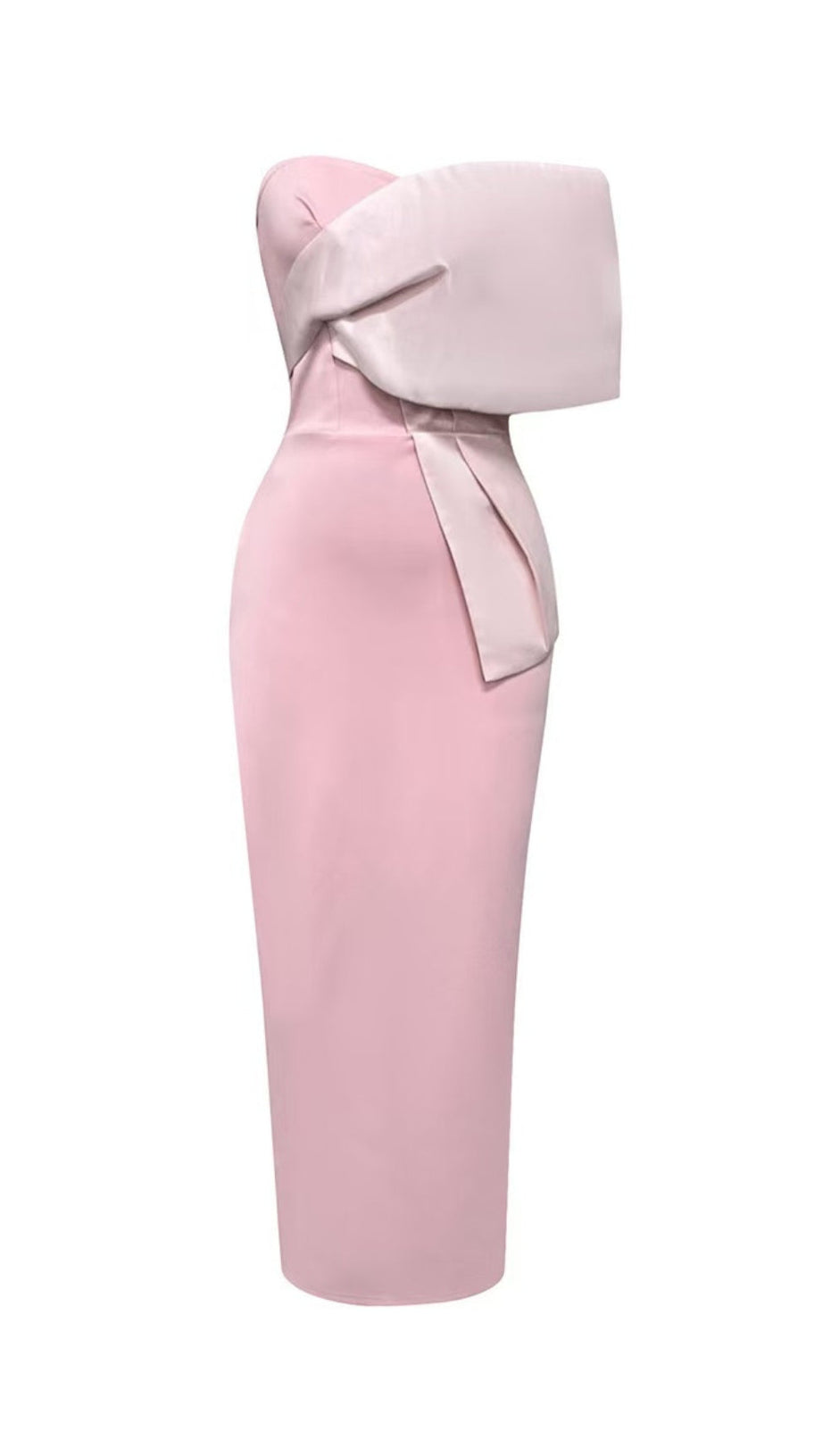 STRAPLESS MIDI BODYCON DRESS