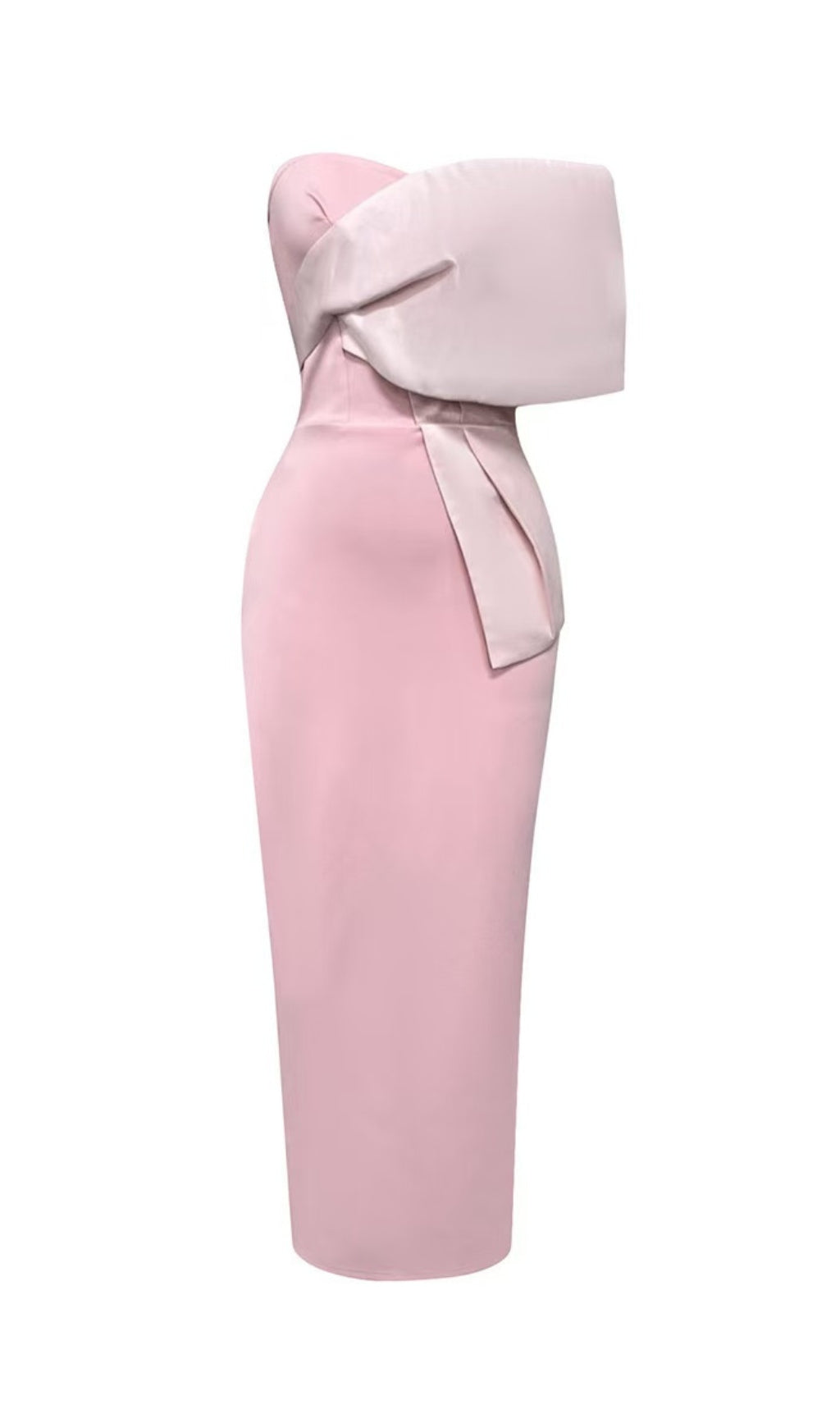 STRAPLESS MIDI BODYCON DRESS