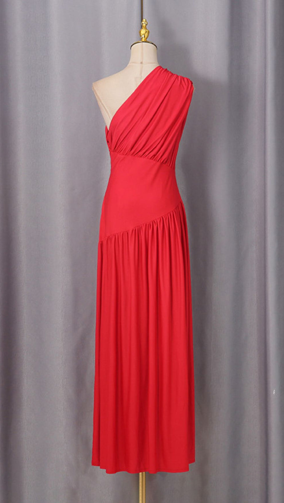 Jordon Red One-Shoulder Maxi Dress: Stunning Gala & Wedding Guest Gown
