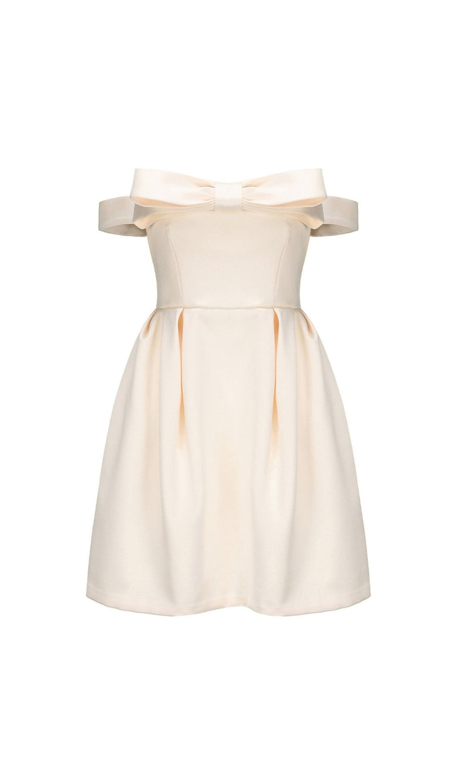 mini abito con fiocco beige