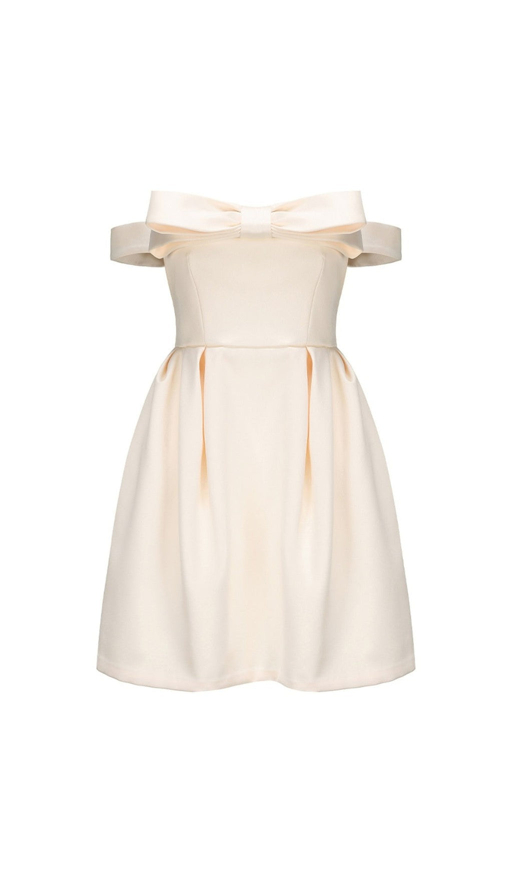 Minikleid mit Schleife in Beige