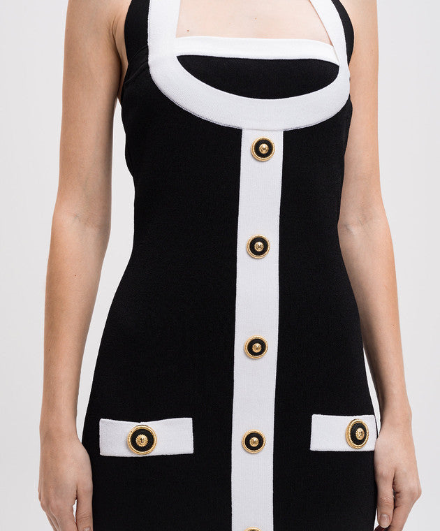 BRICA TWO-TONE HALTER MINI BANDAGE DRESS