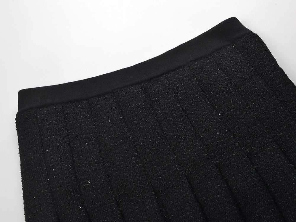 Chic Sparkle Tweed Pleated Mini Skirt | Day-to-Night Style