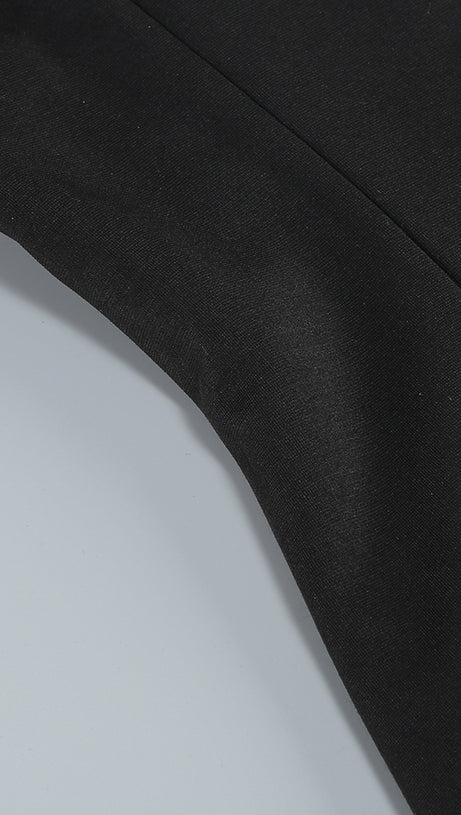 Trägerloses Maxikleid in A-Linie Schwarz Elfenbein