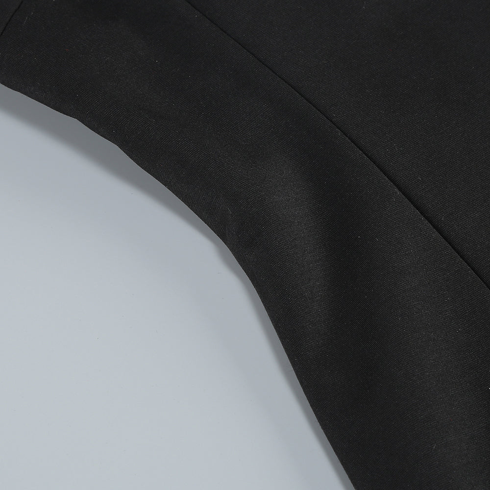 Trägerloses Maxikleid in A-Linie Schwarz Elfenbein