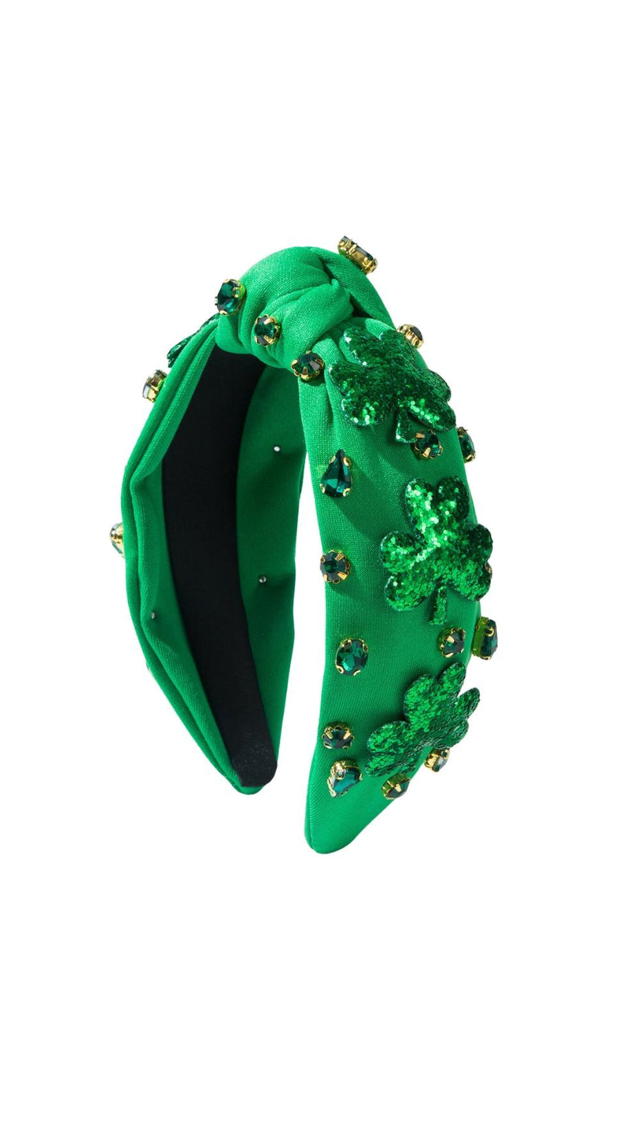GREEN DIAMOND-ENCRUSTED CLOVER HEADBAND