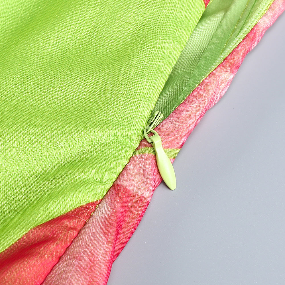 AIIZIE STRAPLESS SILK MAXI DRESS IN LIME ANTHURIUM - product image