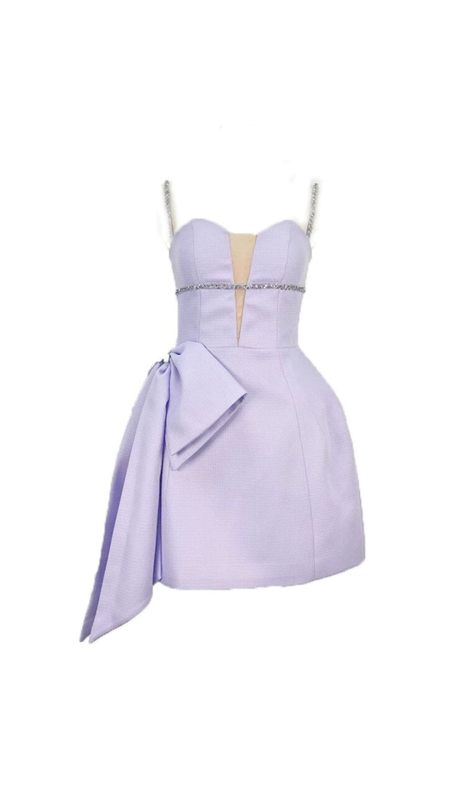 CANDANCE LILA STRASS-MINIKLEID MIT SPAGHETTI-TRÄGERN