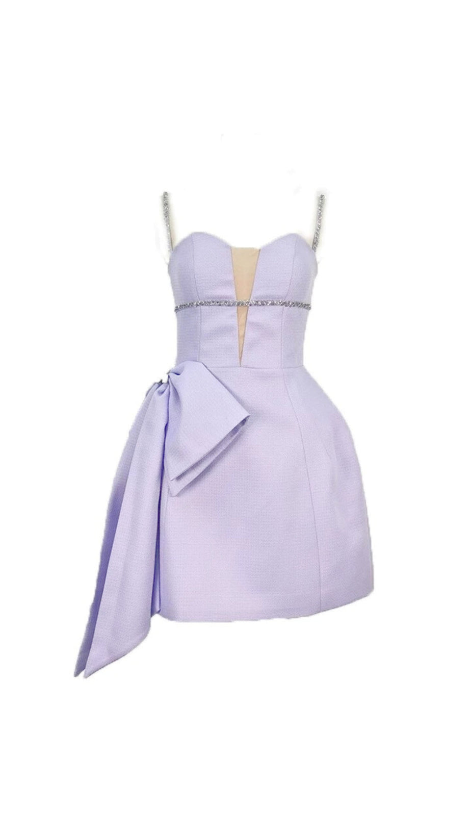 CANDANCE LILA STRASS-MINIKLEID MIT SPAGHETTI-TRÄGERN