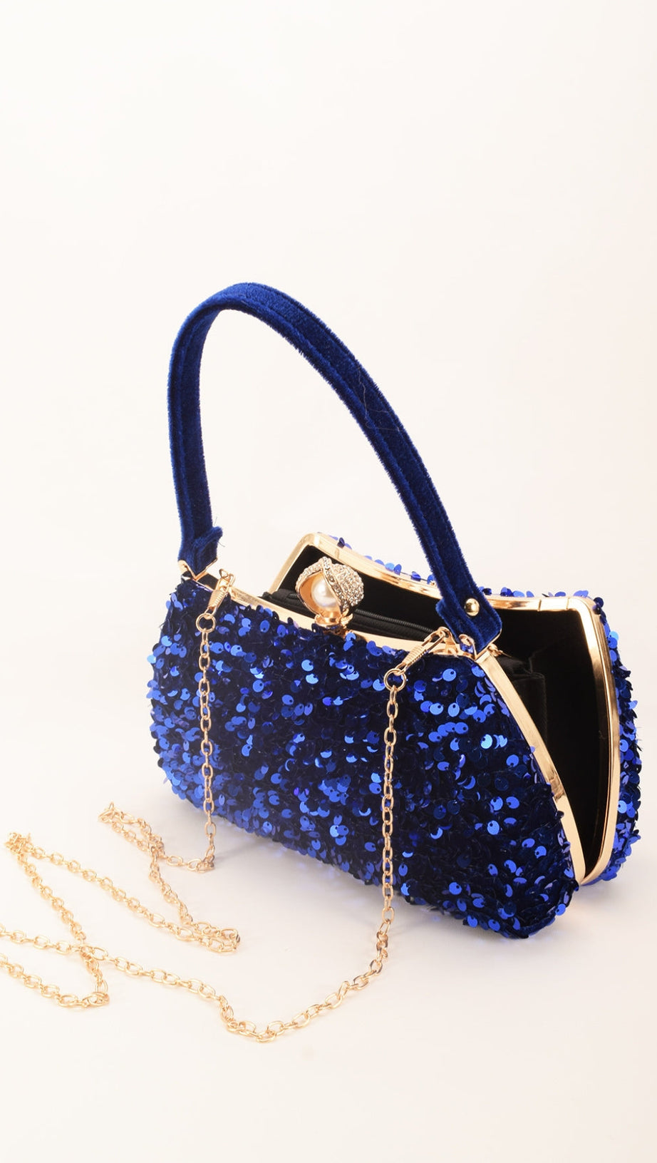 SOLID COLOR SEQUIN CLUTCH